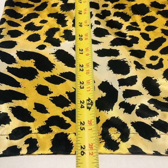 PajamaGram Company Gold Satin Leopard Print Button Up Pajama Top Women Medium - Picture 12 of 12